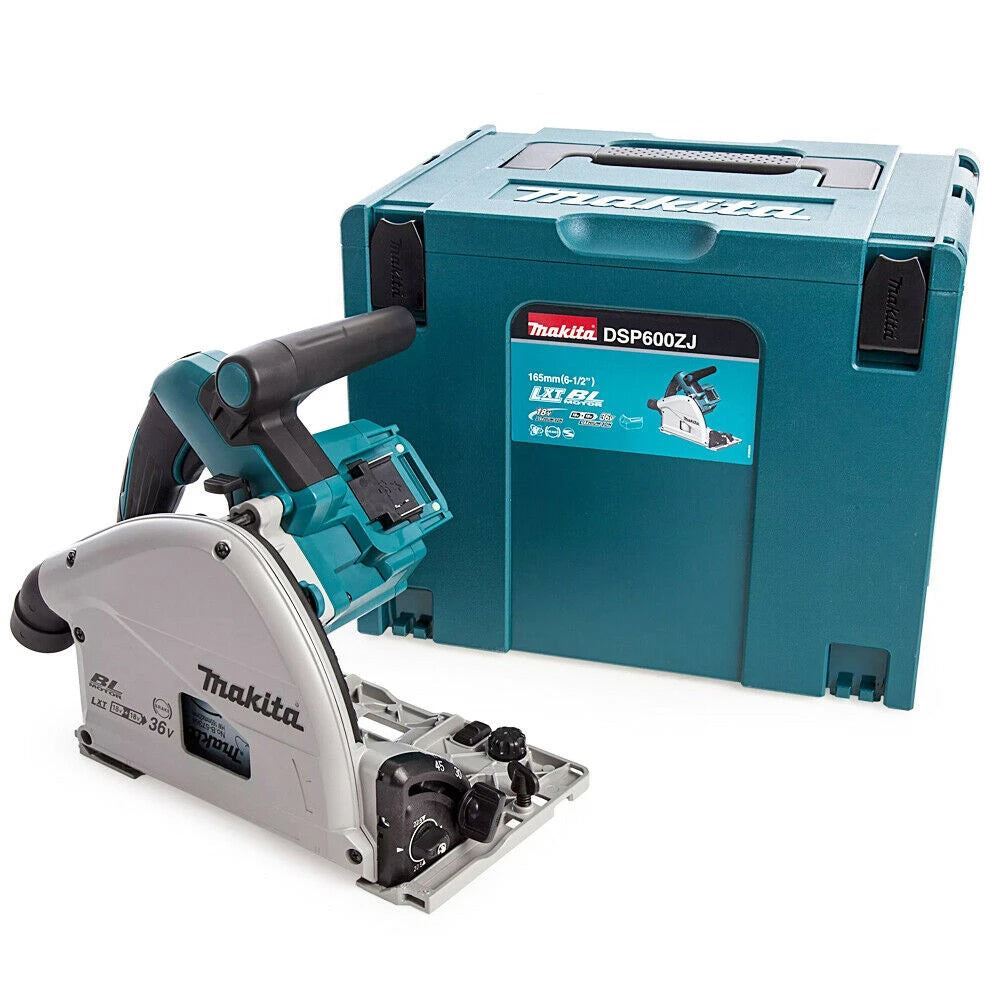 Makita DSP600ZJ 36V/18V Brushless Plunge Saw Body Only with 2 x Guide Rails & Connector